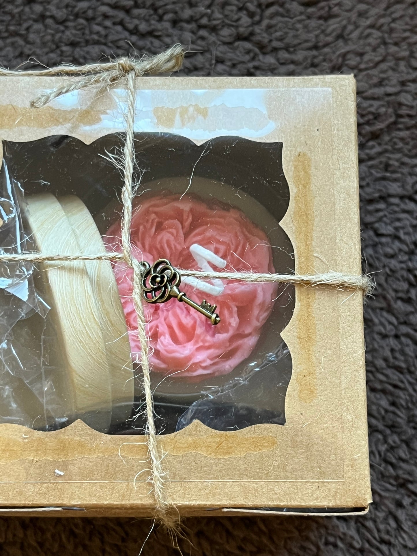 English Rose Shape Soy Candle (Light Orange Red)