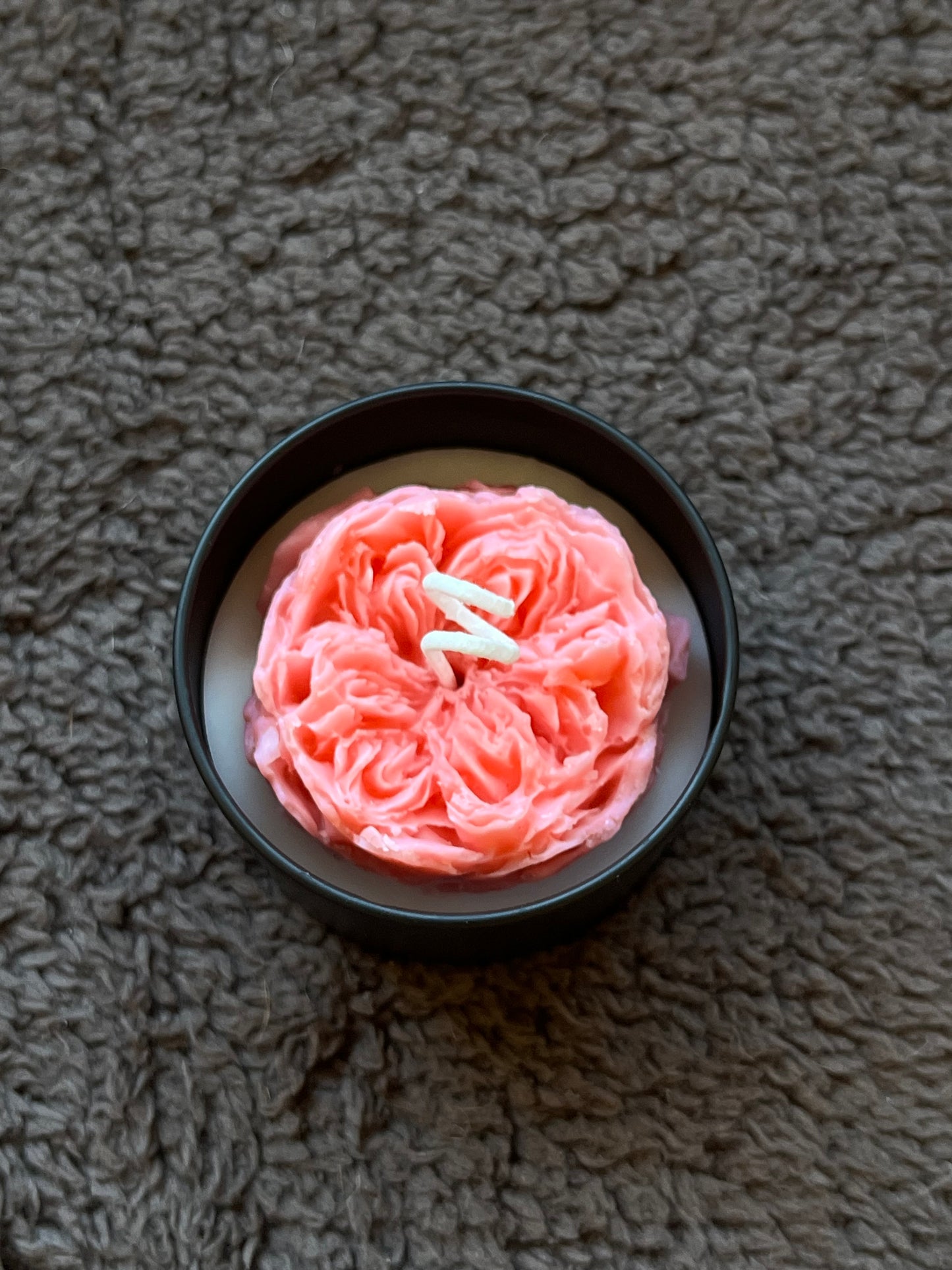 English Rose Shape Soy Candle (Light Orange Red)